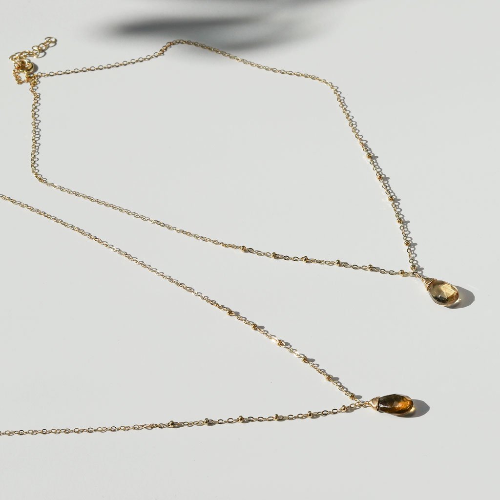 beer quartz and champagne quartz pendants