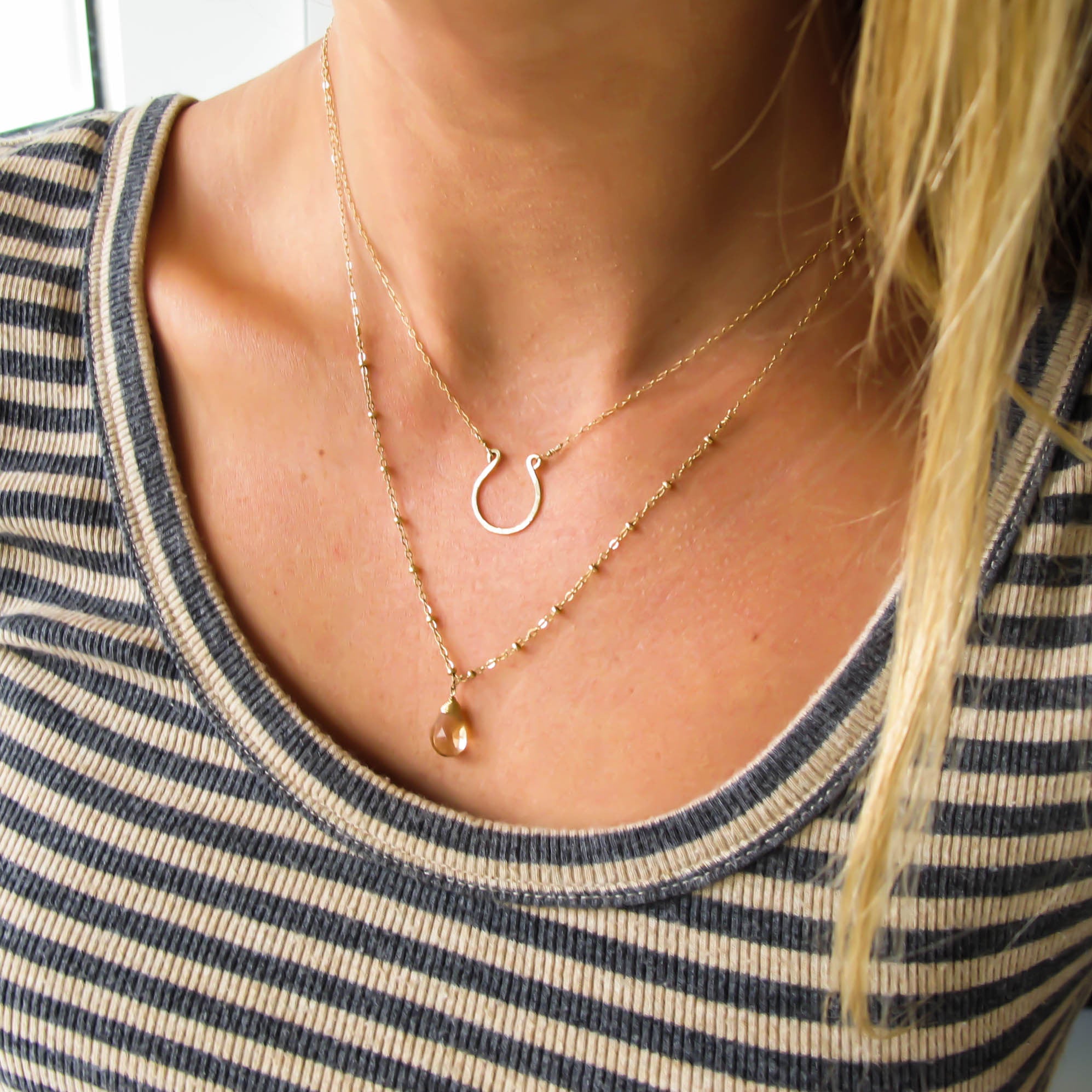 champagne quartz pendant