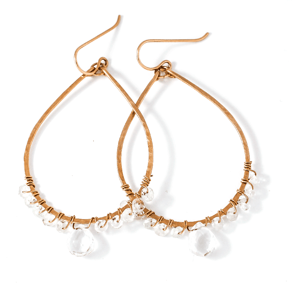 crystal quartz teardrop earrings