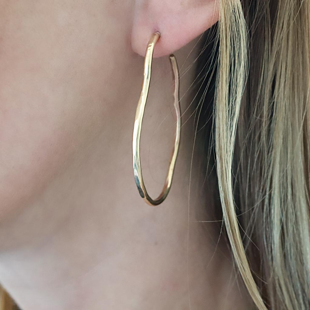 irregular gold hoop earrings
