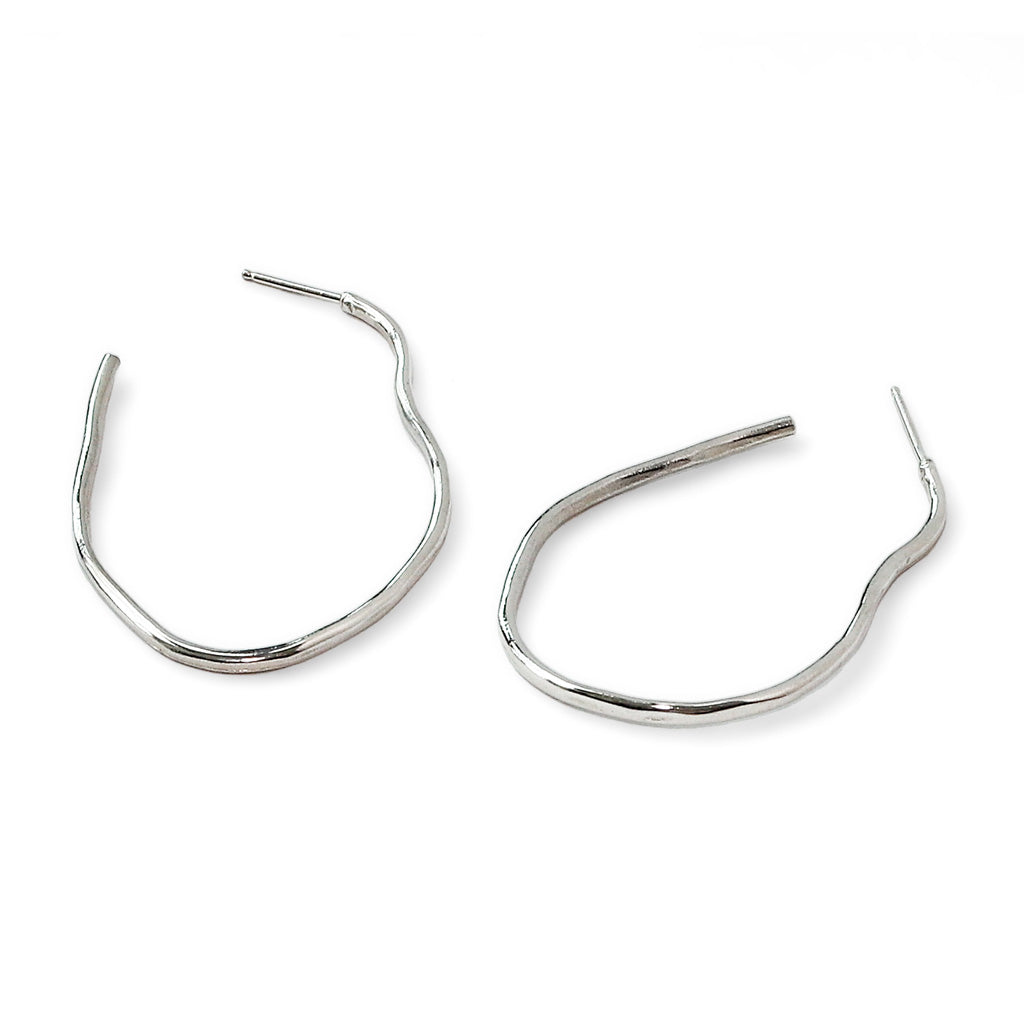 Women's Maeve Thin Hoop Earrings in Brass by Delia Langan Jewelry