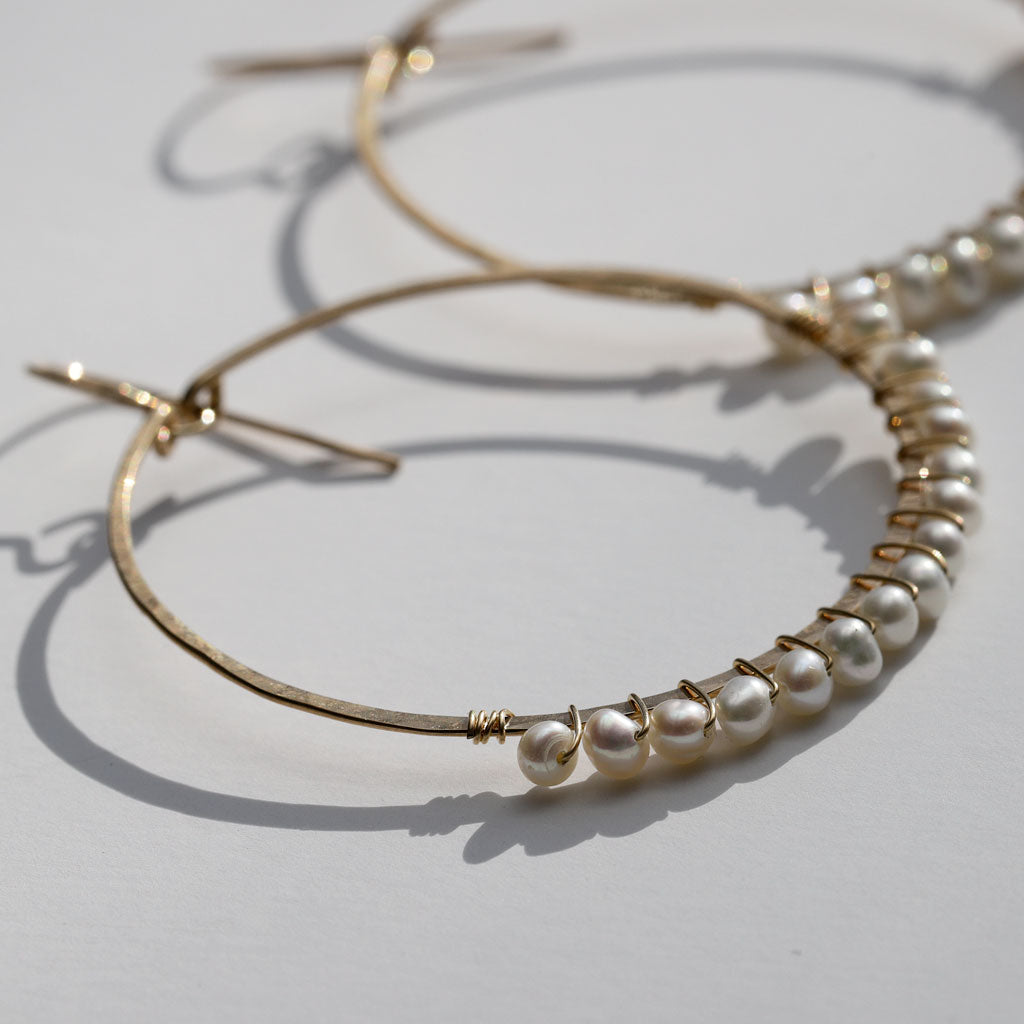 Pearl Arc Hoop Earrings