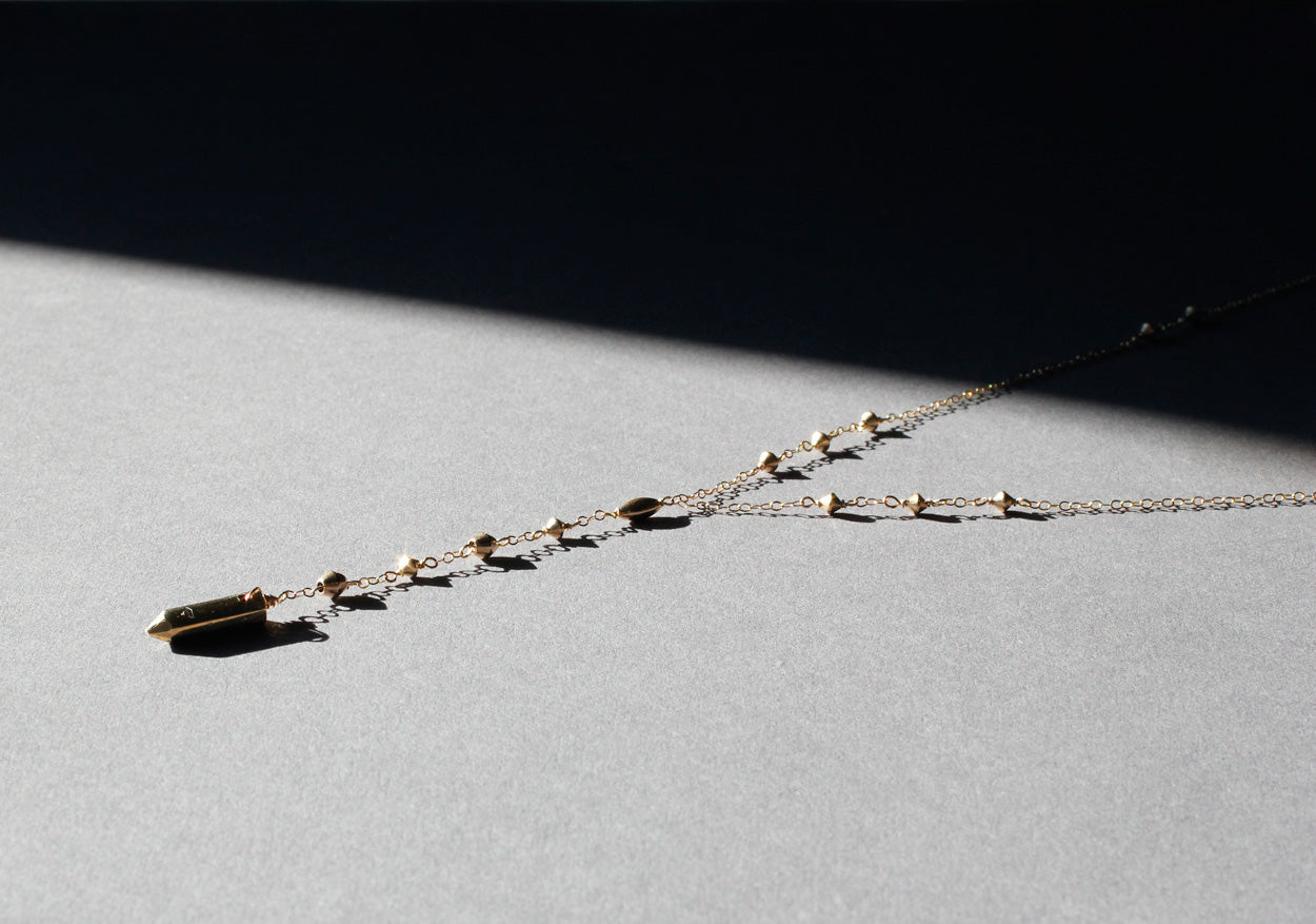 long gold y shaped pendant necklace