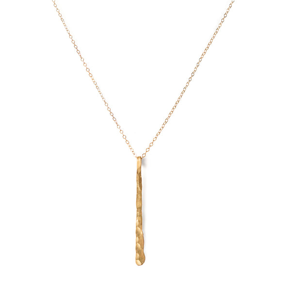 delicate gold necklace single fringe pendant in gold by delia langan jewelry