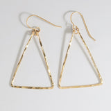 gold triangle hoop earrings