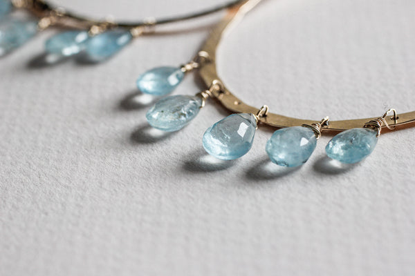 Blue Aquamarine Earrings by Delia Langan Jewelry