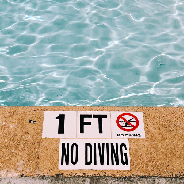no diving 1 ft pool sign