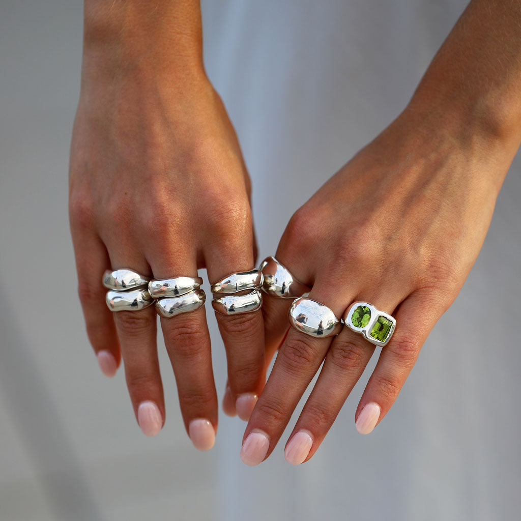 Peridot Toi et Moi Ring