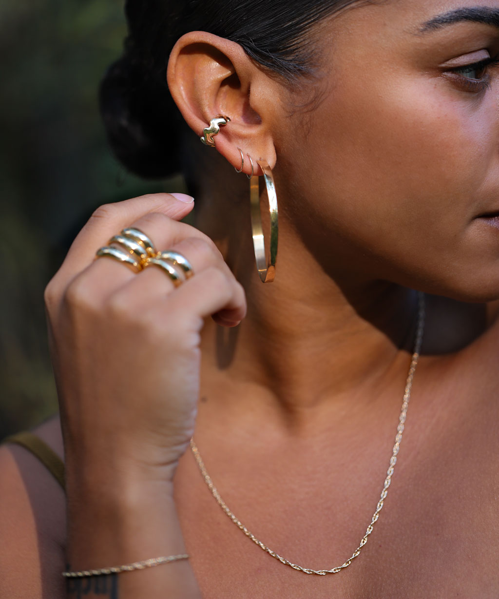 Curve Cartilage Silver Ear Cuff | Handmade by Delia Langan Jewelry