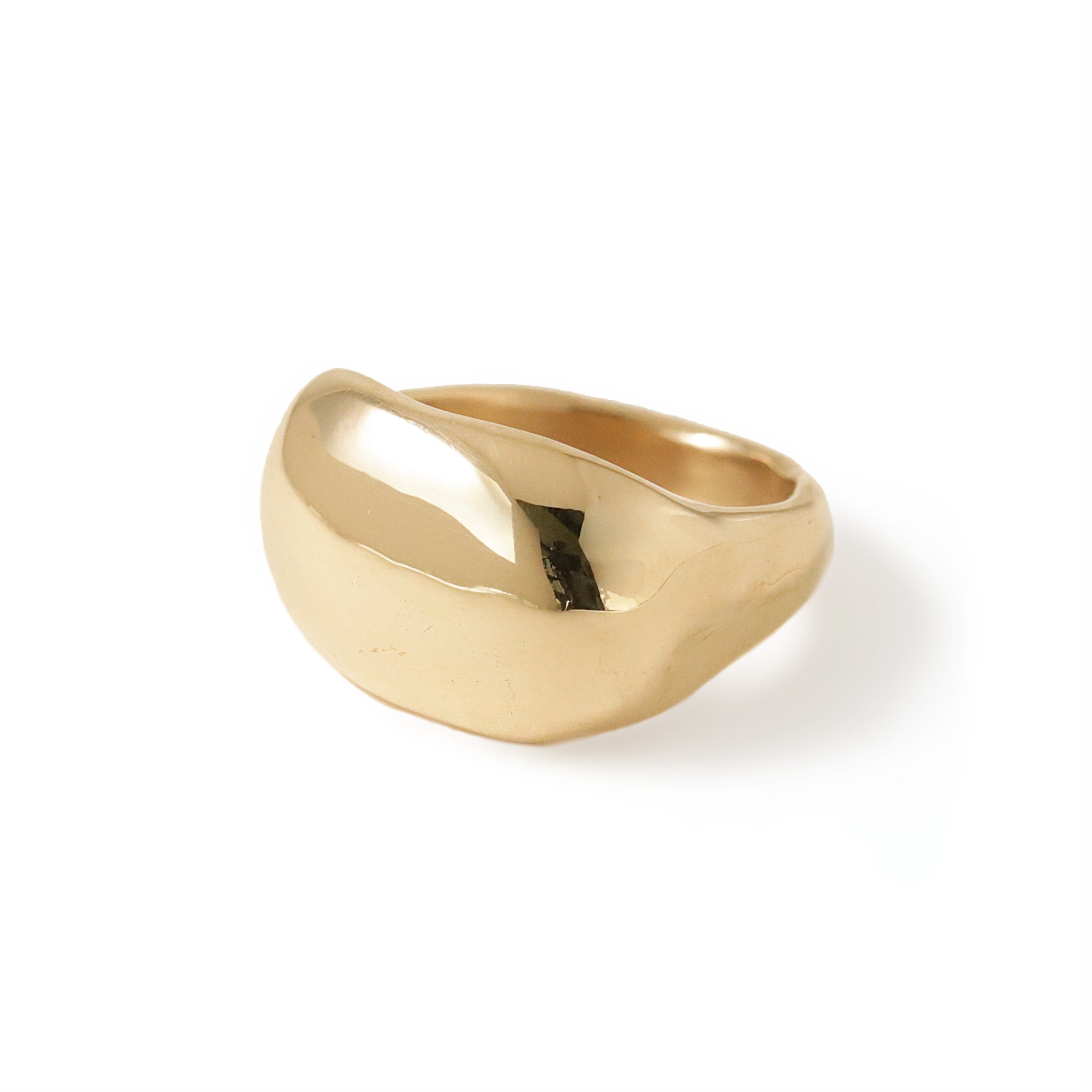 chunky Gold ring on a white background