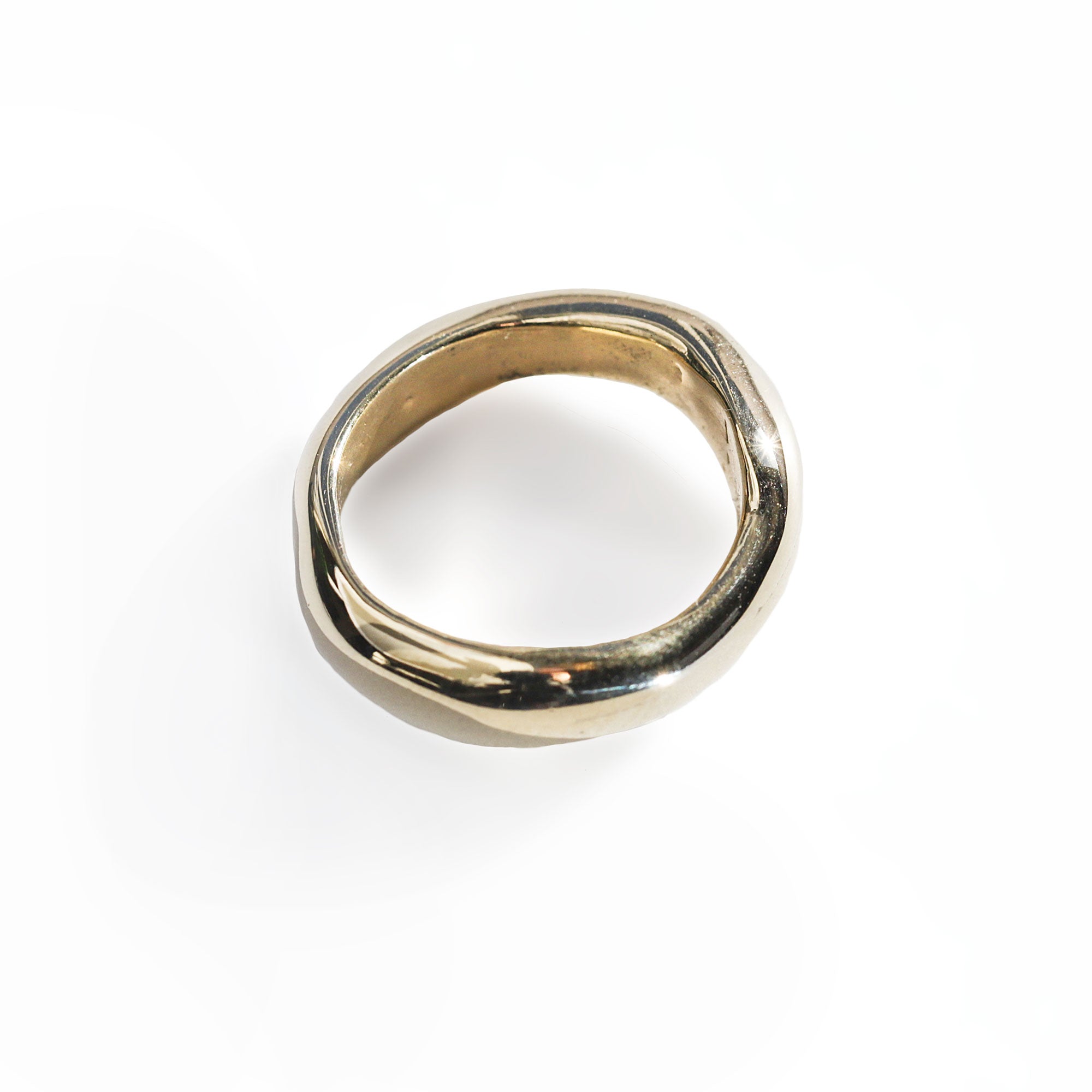 chunky irregular solid gold band ring