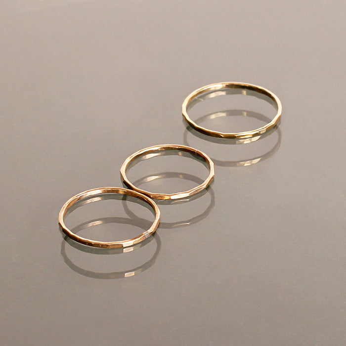Thin Gold Stacking Rings Handmade in NYC by Delia Langan – Delia