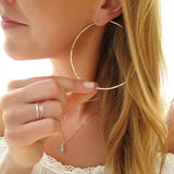 delicate thin gold 3" inch endless hoop earrings