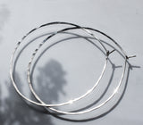 delicate thin sterling silver 3" inch endless hoop earrings