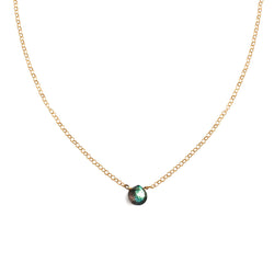 dainty labradorite pendant on delicate gold chain