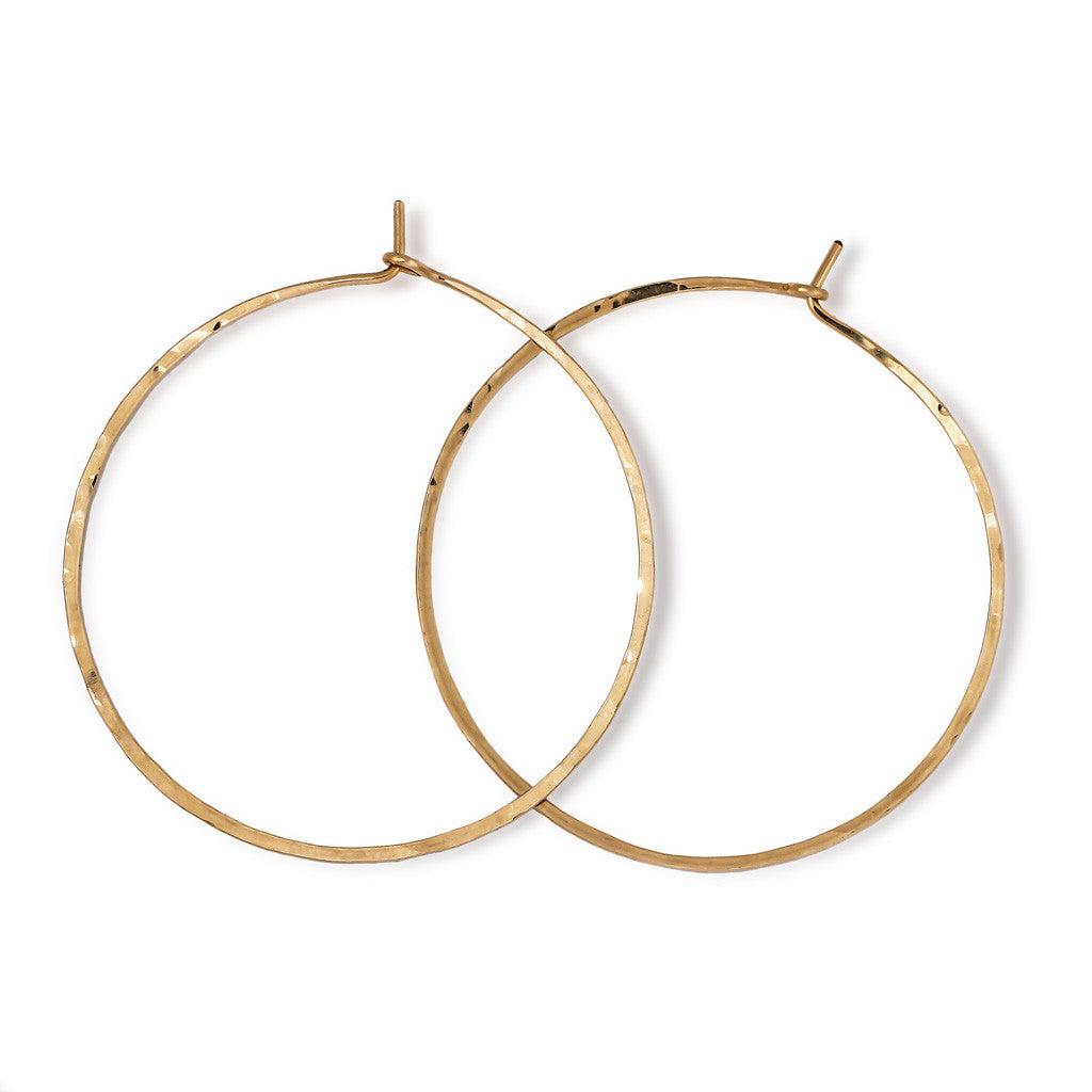 14k gold filled 2 inch endless thin hoop earrings