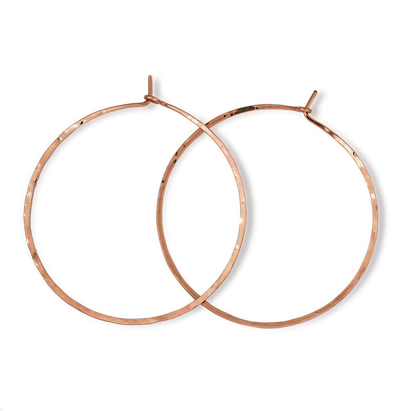 Women's 3 inch Endless Thin Hoop Earrings in Rose Gold Filled by Delia Langan Jewelry