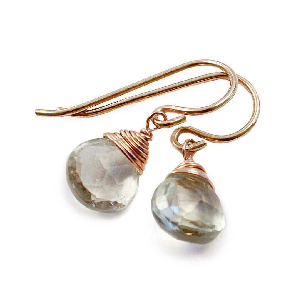 small green amethyst drop earrings