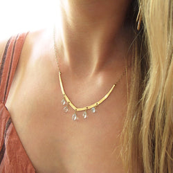 aquamarine flight necklace by delia langan jewelry
