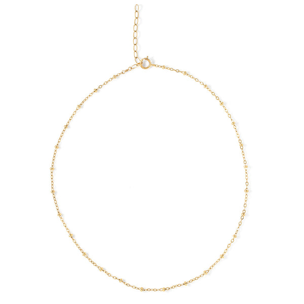 delicate ball chain gold choker necklace