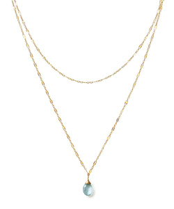 Choker Wrap Gemstone Necklace - Blue Topaz