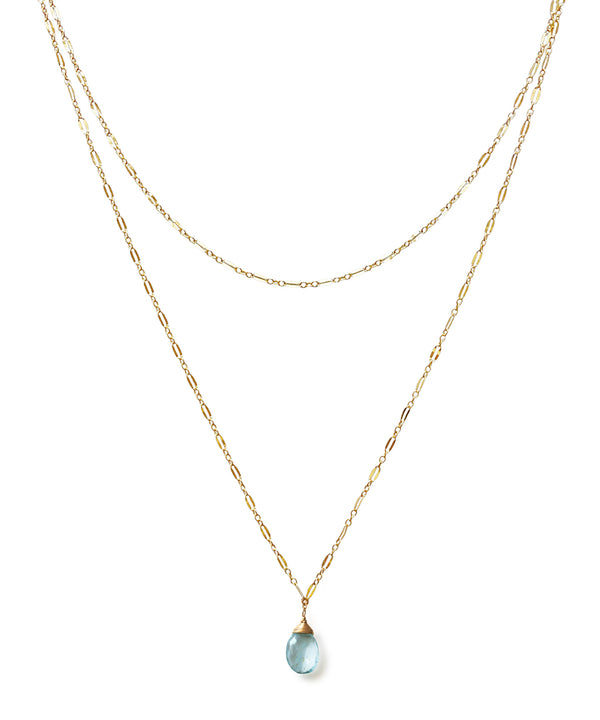Choker Wrap Gemstone Necklace - Blue Topaz