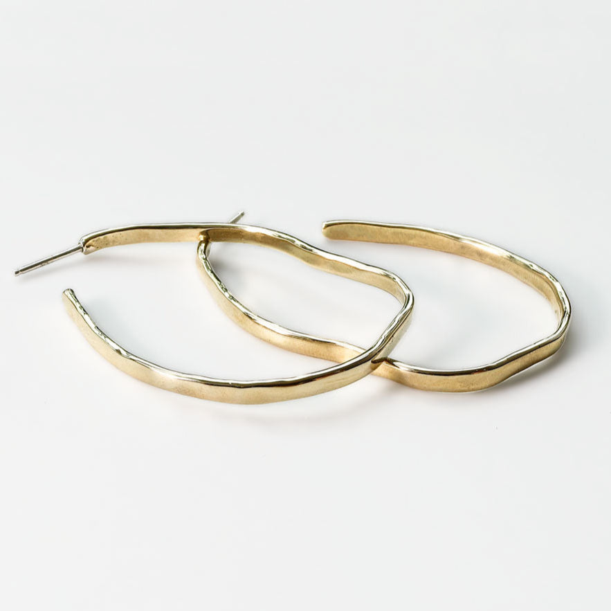 wavy gold hoop earrings