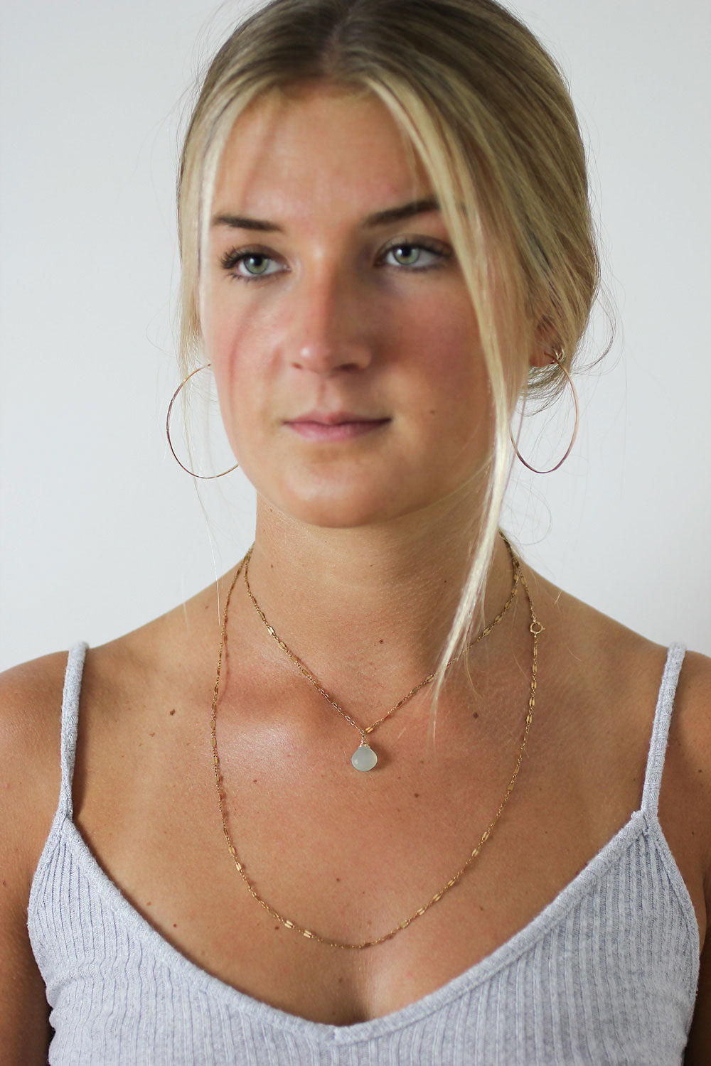 chalcedony and gold necklace by delia langan jewelry