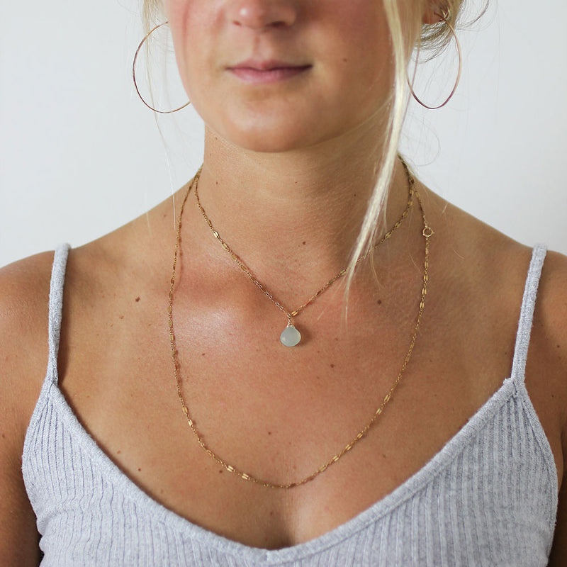 chalcedony and gold necklace by delia langan jewelry