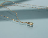 champagne quartz and gold necklace