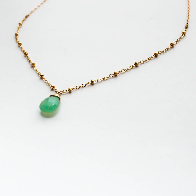 green chrysoprase pendant by delia langan jewelry