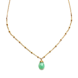 green chrysoprase pendant by delia langan jewelry