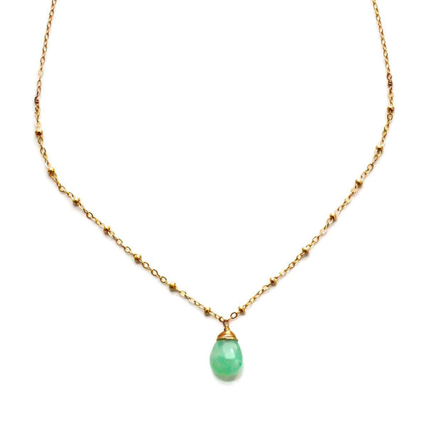 green chrysoprase pendant by delia langan jewelry