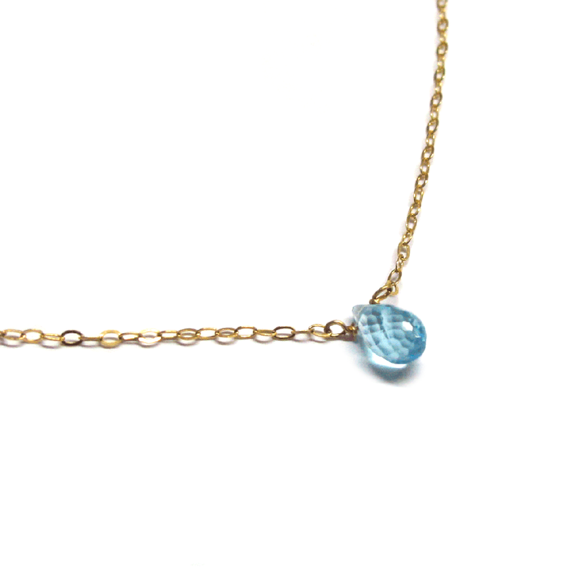 small blue topaz gemstone pendant