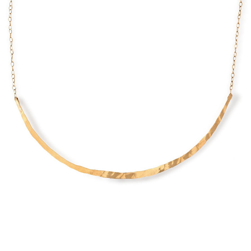 hammered gold choker necklace handmade by delia langan jewelry