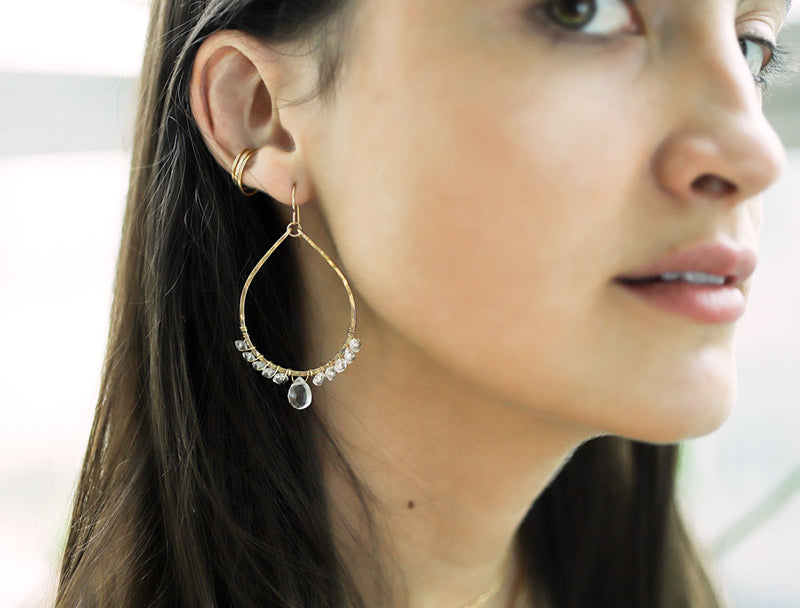 delia langan jewelry crystal quartz teardrop earrings