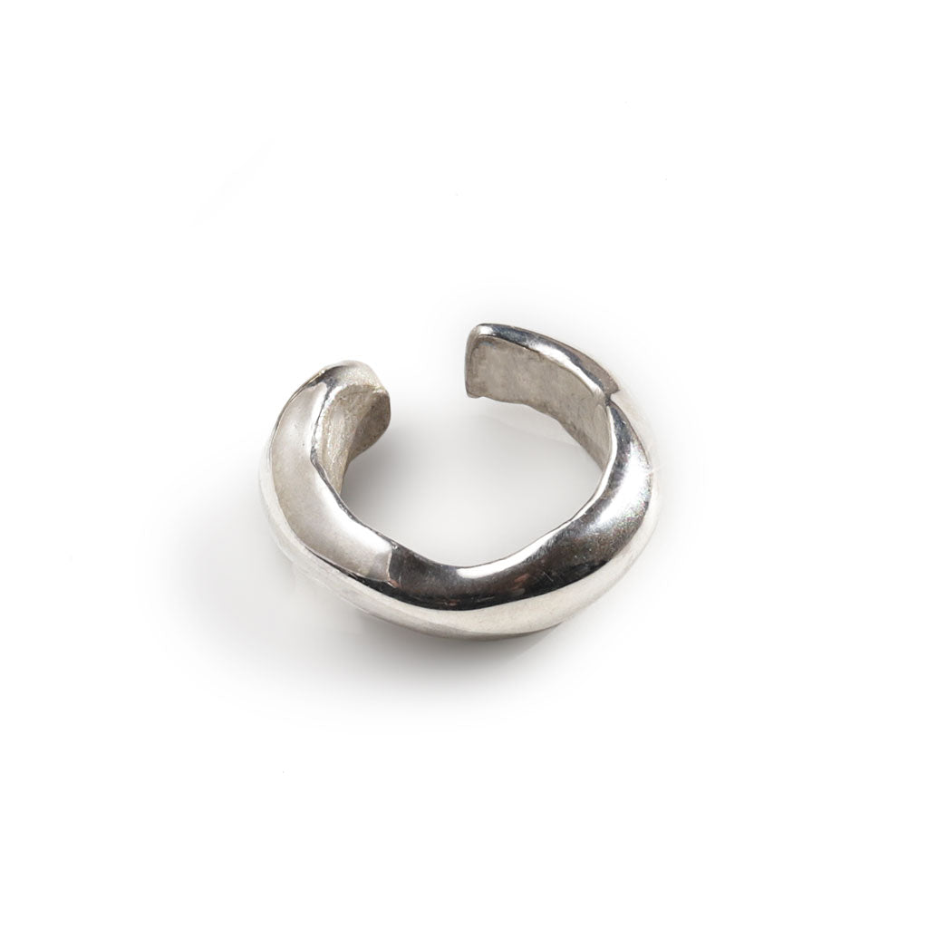 Curve Cartilage Silver Ear Cuff | Handmade by Delia Langan Jewelry