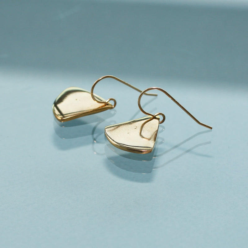 gold triangle shaped earrings