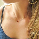 small garnet pendant necklace
