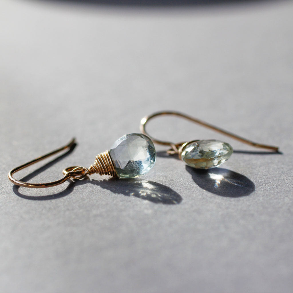 small green amethyst drop earrings