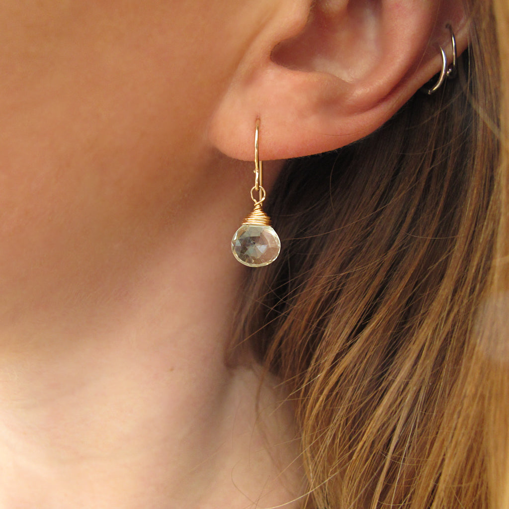 small green amethyst drop earrings