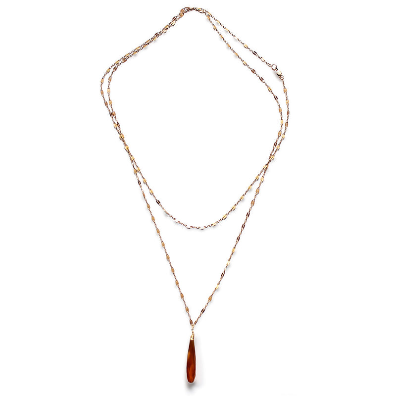 Choker Wrap Gemstone Necklace - Hessonite