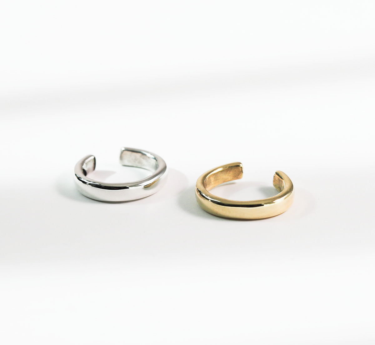 Silver and Gold Hugh Hoops on white background