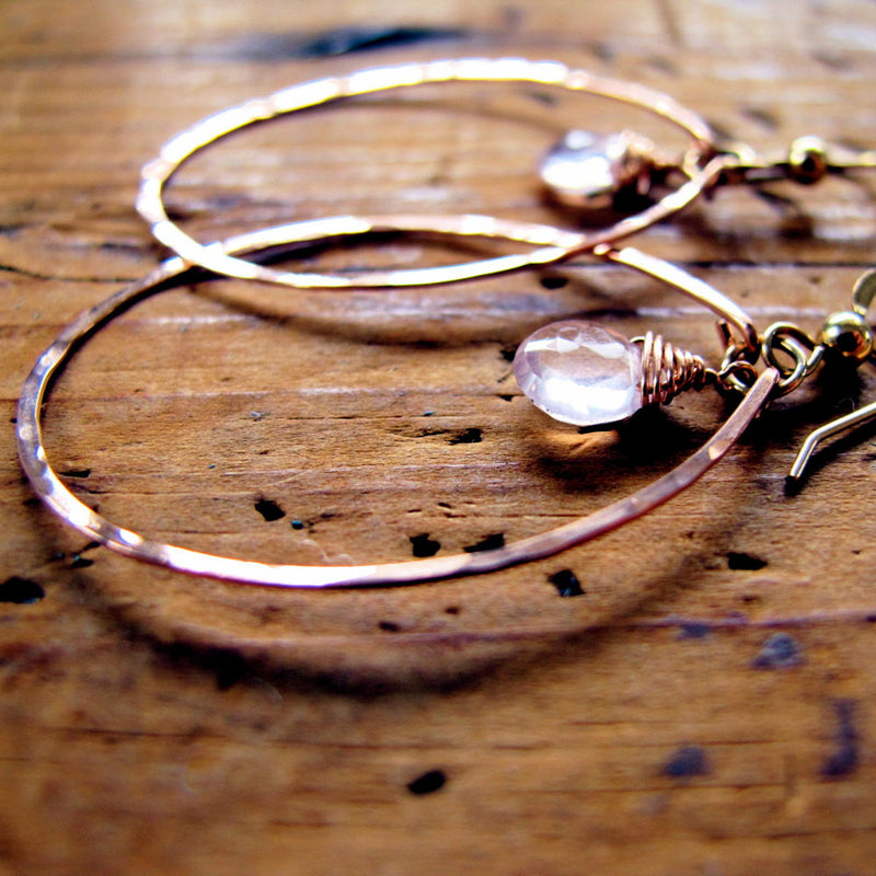 Rosy Droplette Hoops