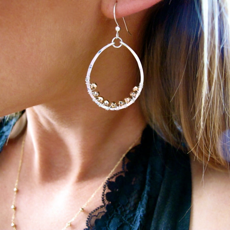 Metallic Crescent Hoops
