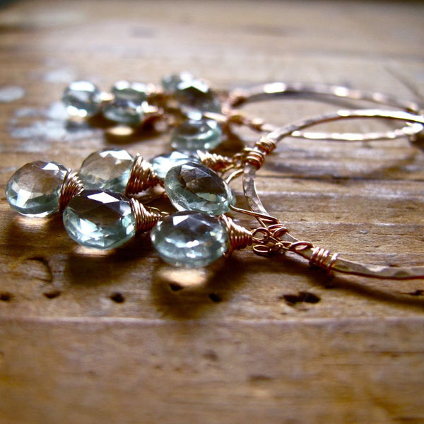 Green Amethyst Cascade Hoops