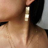 jellyfish double drop earrings in brass by delia langan jewelry