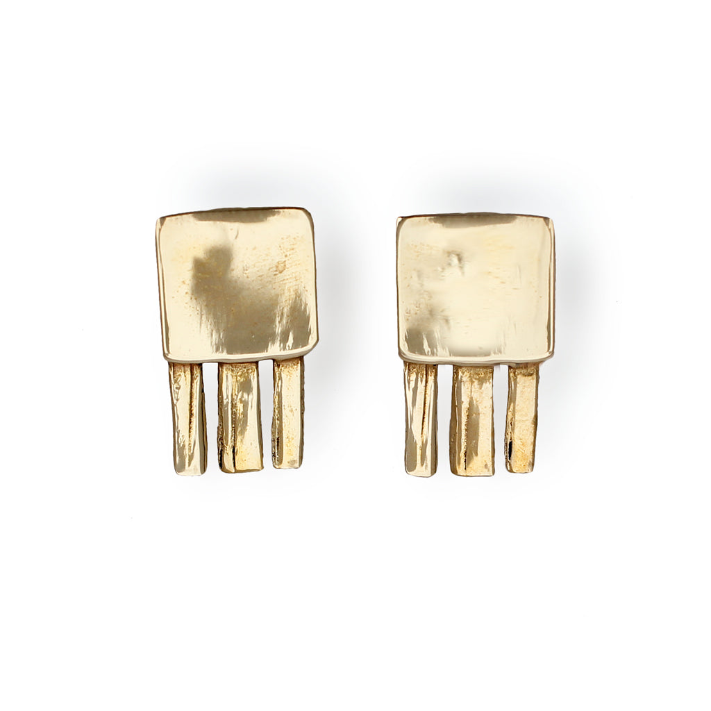 gold jellyfish post earrings by delia langan jewelry