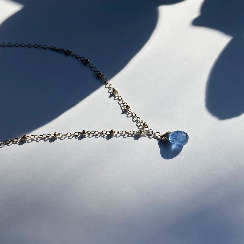 Gemstone Beaded Pendant - Blue Kyanite