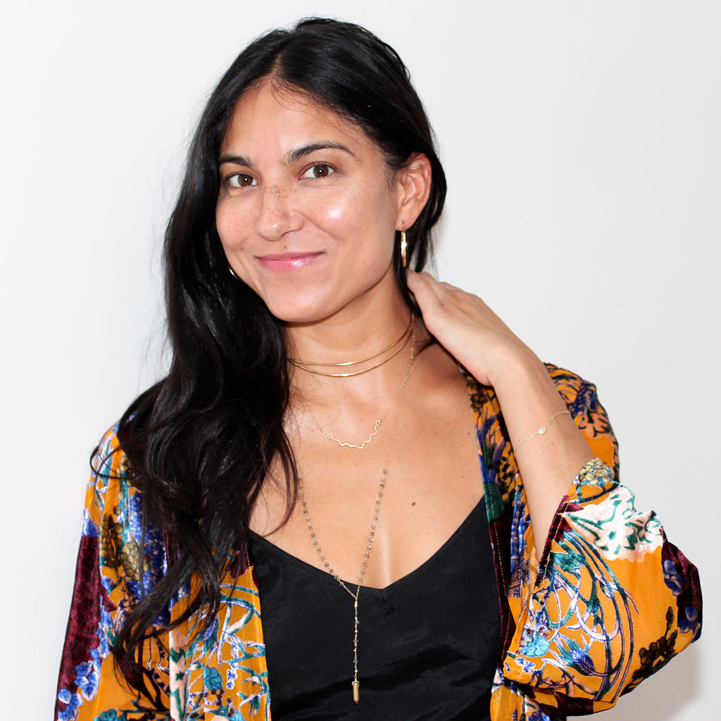 layered delia langan jewelry labradorite worship pendant and halo collars